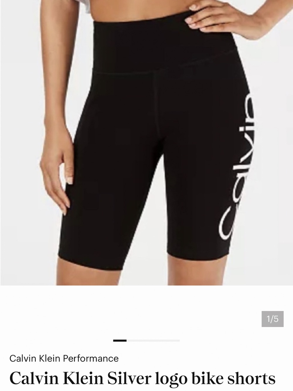 Calvin Klein Black Bike Shorts with White Side Logo